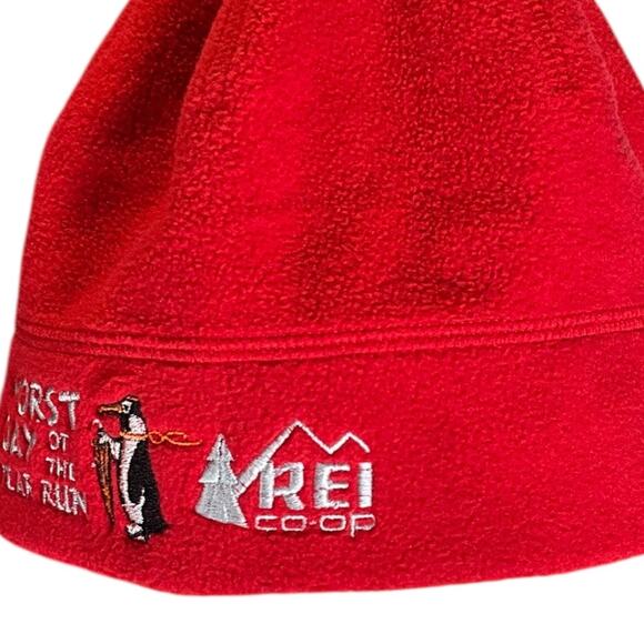 Columbia x REI Co-op Red Beanie Unisex S/M 100% Polyester Soft Knit Hat Winter - Picture 5 of 8